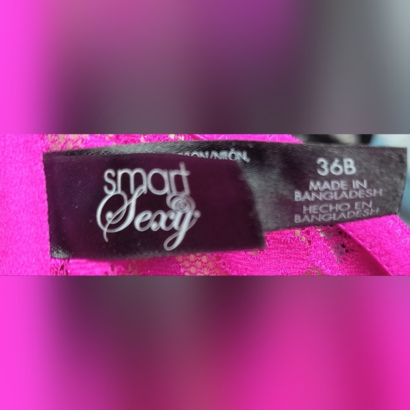 Smart & Sexy Fuchsia Racerback Lace Front Close Push Up Underwire Bra 36B - Picture 5 of 8